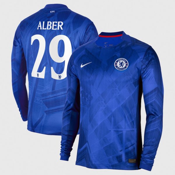 Chelsea Cup Nike Stadium Home Long Sleeve Shirt 2025-26 with Alber 29 printing