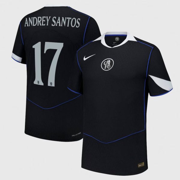 Chelsea Cup Nike Third Dri Fit Adv Match Shirt 2025-26 with Andrey Santos 17 printing