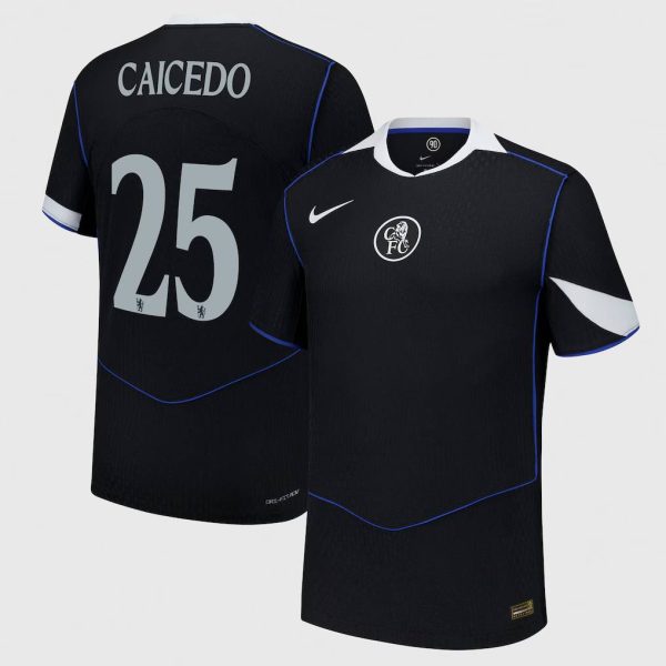 Chelsea Cup Nike Third Dri Fit Adv Match Shirt 2025-26 with Caicedo 25 printing