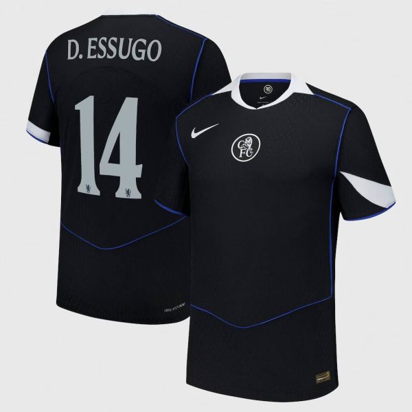 Chelsea Cup Nike Third Dri Fit Adv Match Shirt 2025-26 with D.Essugo 14 printing