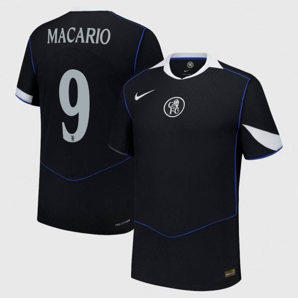 Chelsea Cup Nike Third Dri Fit Adv Match Shirt 2025-26 with Macario 9 printing