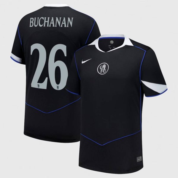 Chelsea Cup Nike Third Stadium Shirt 2025-26 with Buchanan 26 printing