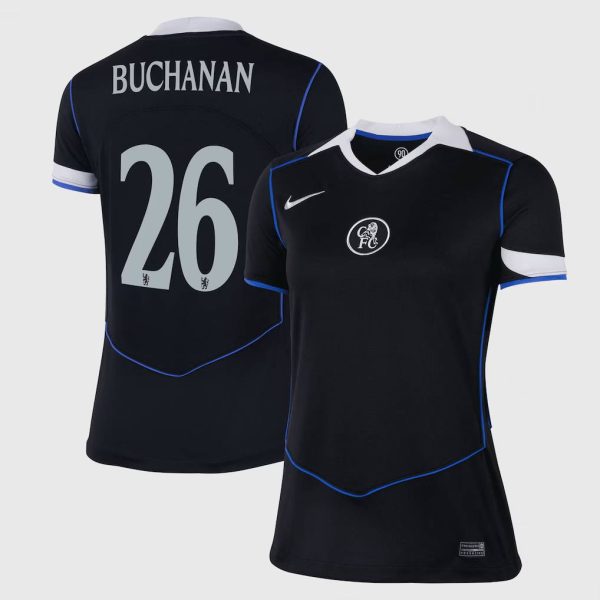 Chelsea Cup Nike Third Stadium Shirt 2025-26 - Womens with Buchanan 26 printing