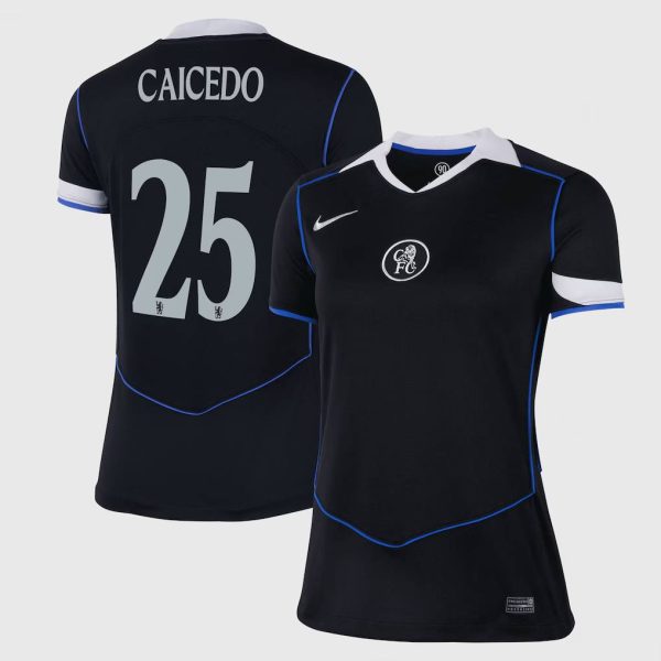 Chelsea Cup Nike Third Stadium Shirt 2025-26 - Womens with Caicedo 25 printing