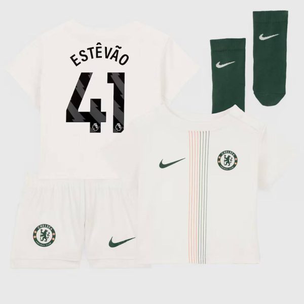 Chelsea Nike Away Stadium MiniKit 2025-26 - Infants with Estêvão 41 printing
