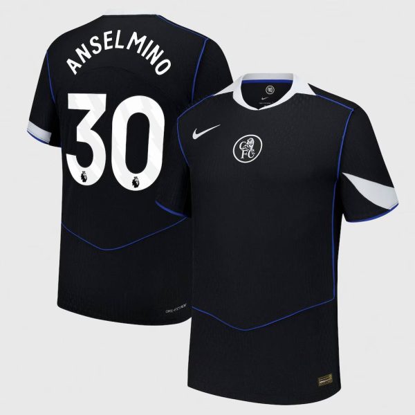 Chelsea Nike Dri Fit Adv Third Match Shirt 2025-26 with Anselmino 30 printing