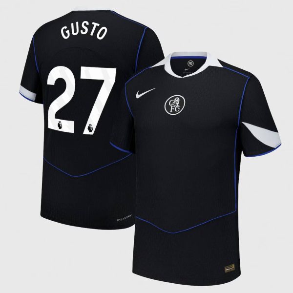Chelsea Nike Dri Fit Adv Third Match Shirt 2025-26 with Gusto 27 printing