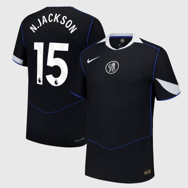Chelsea Nike Dri Fit Adv Third Match Shirt 2025-26 with N.Jackson 15 printing