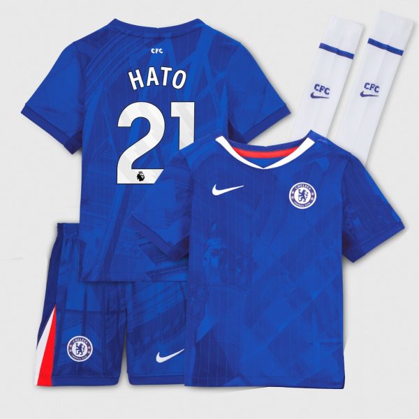 Chelsea Nike Home Stadium Kit 2025-26 - Little Kids with Hato 21 printing