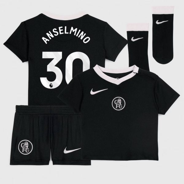 Chelsea Nike Third Stadium Kit 2025-26 - Infants with Anselmino 30 printing