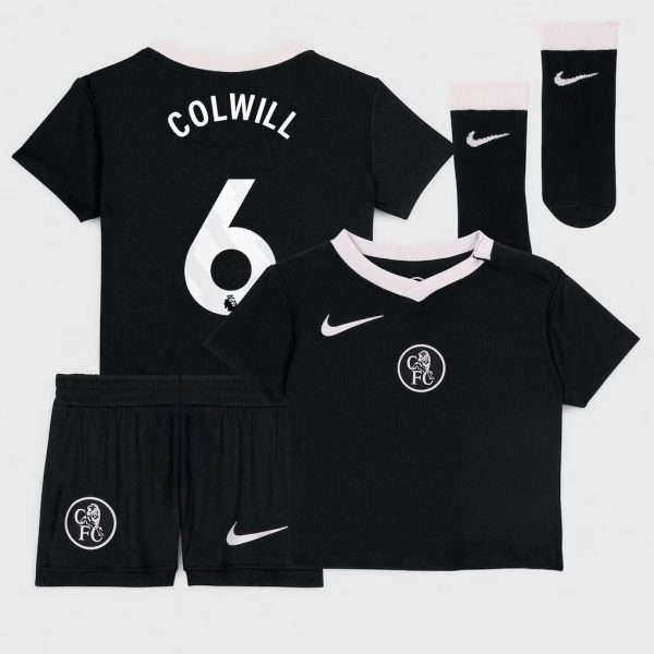 Chelsea Nike Third Stadium Kit 2025-26 - Infants with Colwill 6 printing