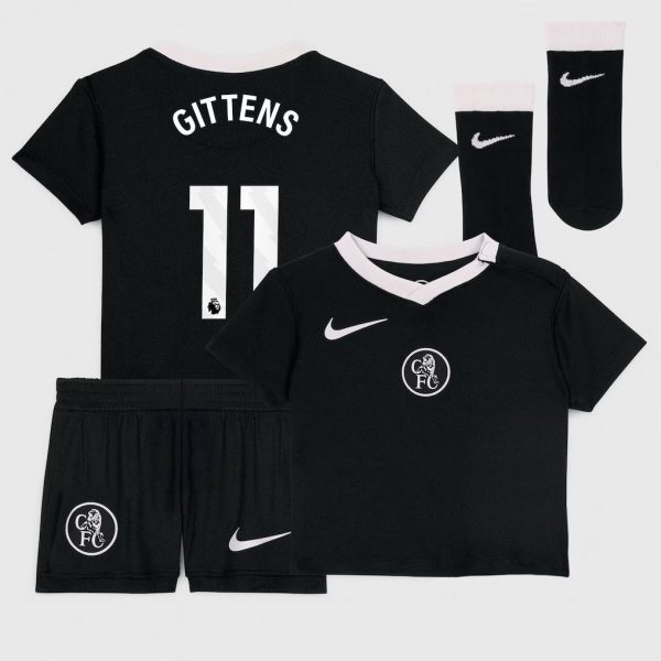 Chelsea Nike Third Stadium Kit 2025-26 - Infants with Gittens 11 printing