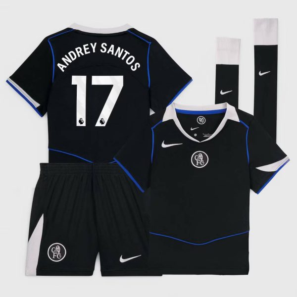 Chelsea Nike Third Stadium Mini Kit 2025-26 - Little Kids with Andrey Santos 17 printing