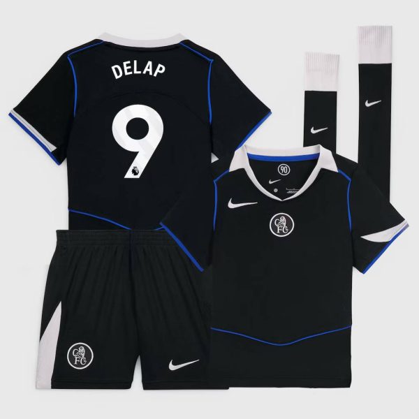 Chelsea Nike Third Stadium Mini Kit 2025-26 - Little Kids with Delap 9 printing