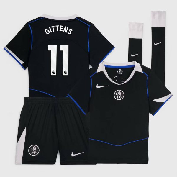 Chelsea Nike Third Stadium Mini Kit 2025-26 - Little Kids with Gittens 11 printing