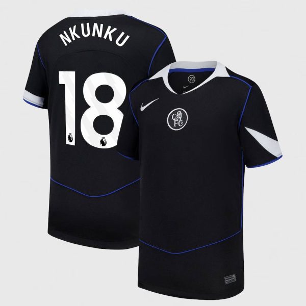 Chelsea Nike Third Stadium Shirt 2025-26 - Kids with Nkunku 18 printing
