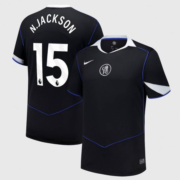 Chelsea Nike Third Stadium Shirt 2025-26 with N.Jackson 15 printing