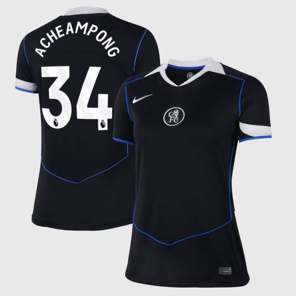 Chelsea Nike Third Stadium Shirt 2025-26 - Womens with Acheampong 34 printing