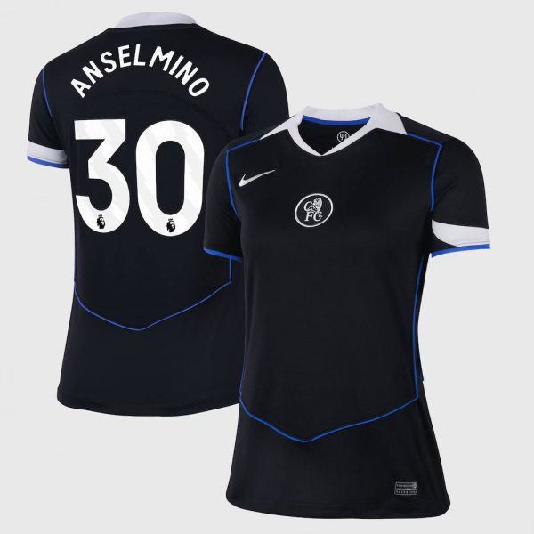 Chelsea Nike Third Stadium Shirt 2025-26 - Womens with Anselmino 30 printing