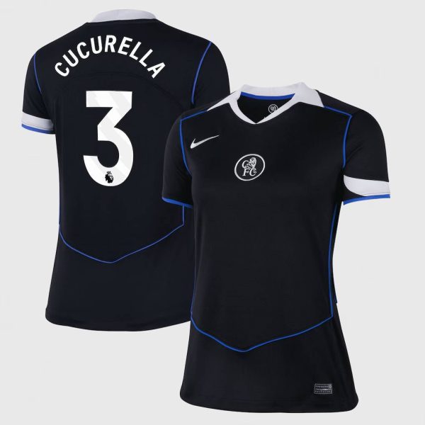 Chelsea Nike Third Stadium Shirt 2025-26 - Womens with Cucurella 3 printing
