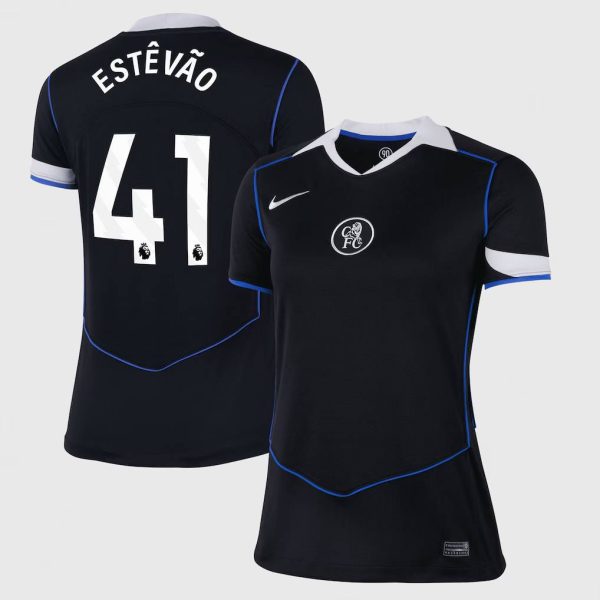 Chelsea Nike Third Stadium Shirt 2025-26 - Womens with Estêvão 41 printing