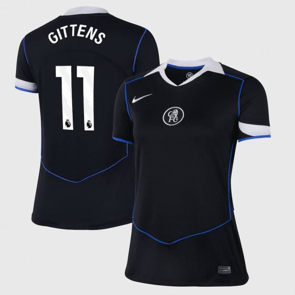 Chelsea Nike Third Stadium Shirt 2025-26 - Womens with Gittens 11 printing