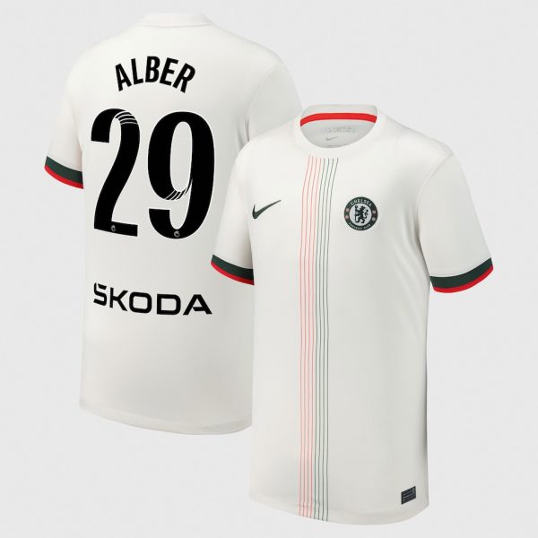 Chelsea WSL Nike Away Stadium Shirt 2025-26 - Kids with Alber 29 printing