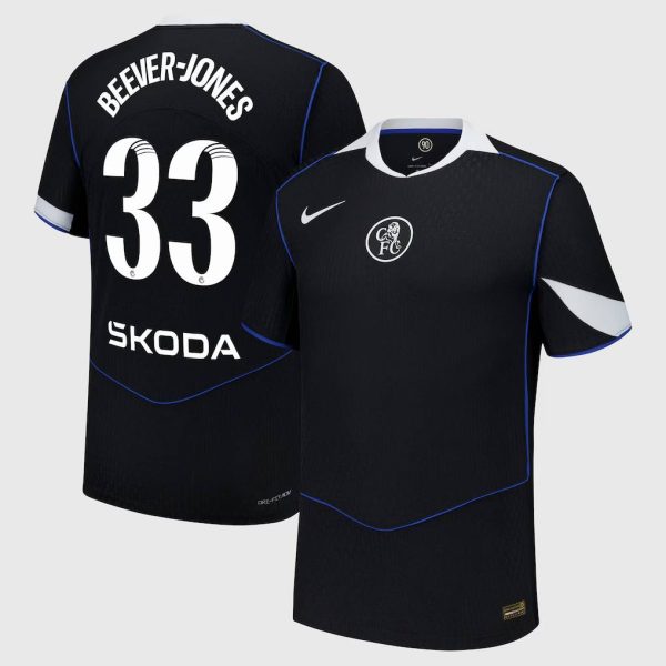 Chelsea WSL Nike Dri Fit Adv Third Match Shirt 2025-26 with Beever-Jones 33 printing