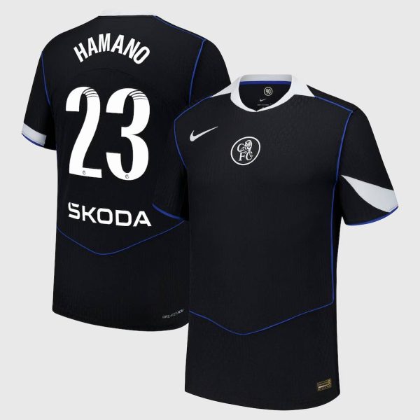 Chelsea WSL Nike Dri Fit Adv Third Match Shirt 2025-26 with Hamano 23 printing