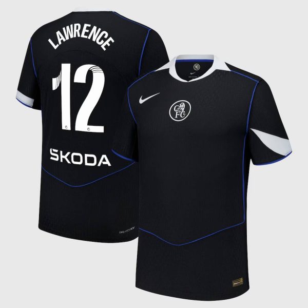 Chelsea WSL Nike Dri Fit Adv Third Match Shirt 2025-26 with Lawrence 12 printing