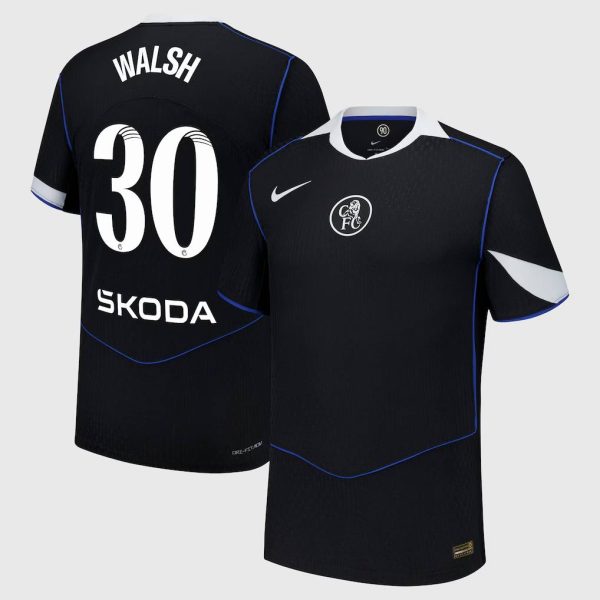 Chelsea WSL Nike Dri Fit Adv Third Match Shirt 2025-26 with Walsh 30 printing