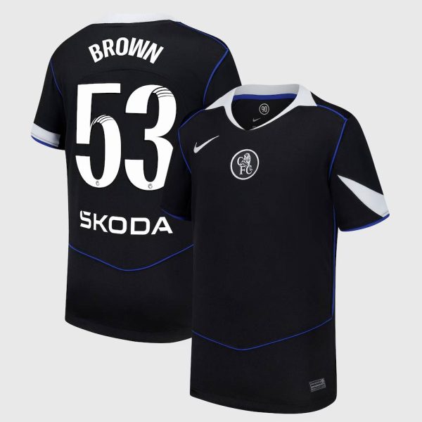 Chelsea WSL Nike Third Stadium Shirt 2025-26 - Kids with Brown 53 printing