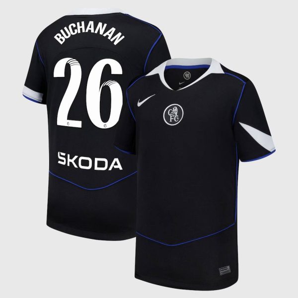 Chelsea WSL Nike Third Stadium Shirt 2025-26 - Kids with Buchanan 26 printing