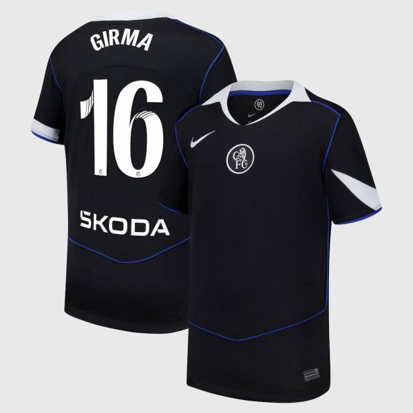 Chelsea WSL Nike Third Stadium Shirt 2025-26 - Kids with Girma 16 printing