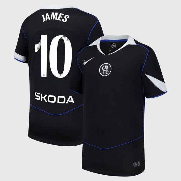 Chelsea WSL Nike Third Stadium Shirt 2025-26 - Kids with James 10 printing