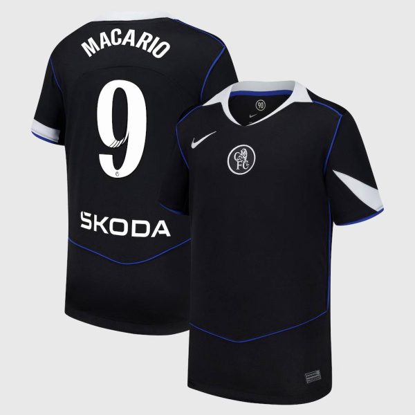 Chelsea WSL Nike Third Stadium Shirt 2025-26 - Kids with Macario 9 printing