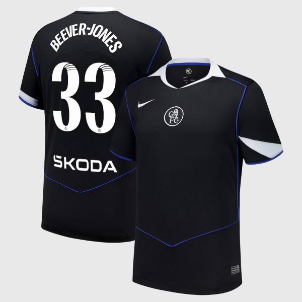 Chelsea WSL Nike Third Stadium Shirt 2025-26 with Beever-Jones 33 printing
