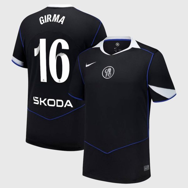 Chelsea WSL Nike Third Stadium Shirt 2025-26 with Girma 16 printing