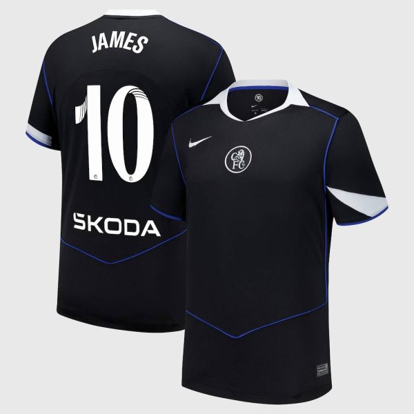 Chelsea WSL Nike Third Stadium Shirt 2025-26 with James 10 printing