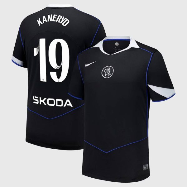 Chelsea WSL Nike Third Stadium Shirt 2025-26 with Kaneryd 19 printing