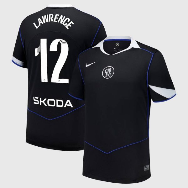 Chelsea WSL Nike Third Stadium Shirt 2025-26 with Lawrence 12 printing