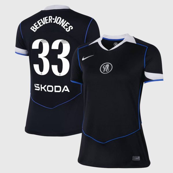 Chelsea WSL Nike Third Stadium Shirt 2025-26 - Womens with Beever-Jones 33 printing