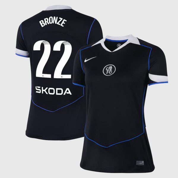 Chelsea WSL Nike Third Stadium Shirt 2025-26 - Womens with Bronze 22 printing