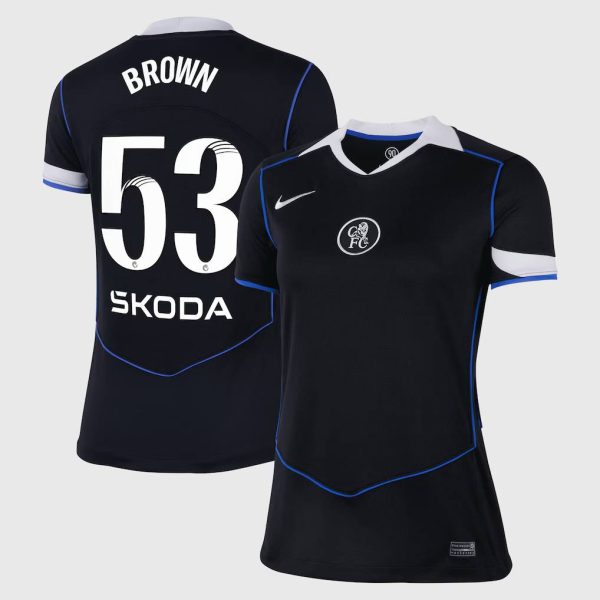Chelsea WSL Nike Third Stadium Shirt 2025-26 - Womens with Brown 53 printing