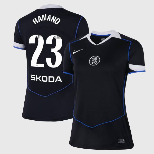Chelsea WSL Nike Third Stadium Shirt 2025-26 - Womens with Hamano 23 printing