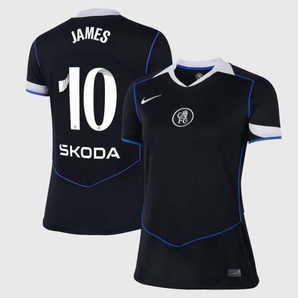 Chelsea WSL Nike Third Stadium Shirt 2025-26 - Womens with James 10 printing