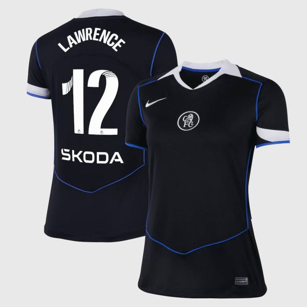 Chelsea WSL Nike Third Stadium Shirt 2025-26 - Womens with Lawrence 12 printing