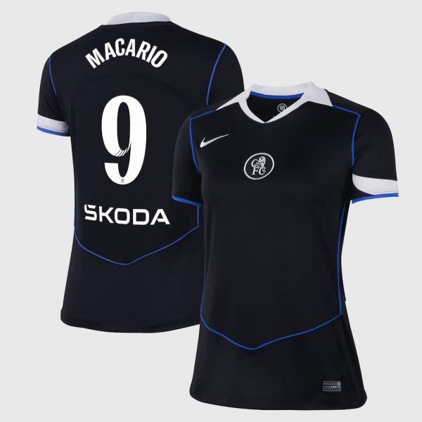 Chelsea WSL Nike Third Stadium Shirt 2025-26 - Womens with Macario 9 printing