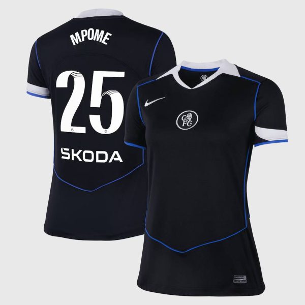 Chelsea WSL Nike Third Stadium Shirt 2025-26 - Womens with Mpome 25 printing