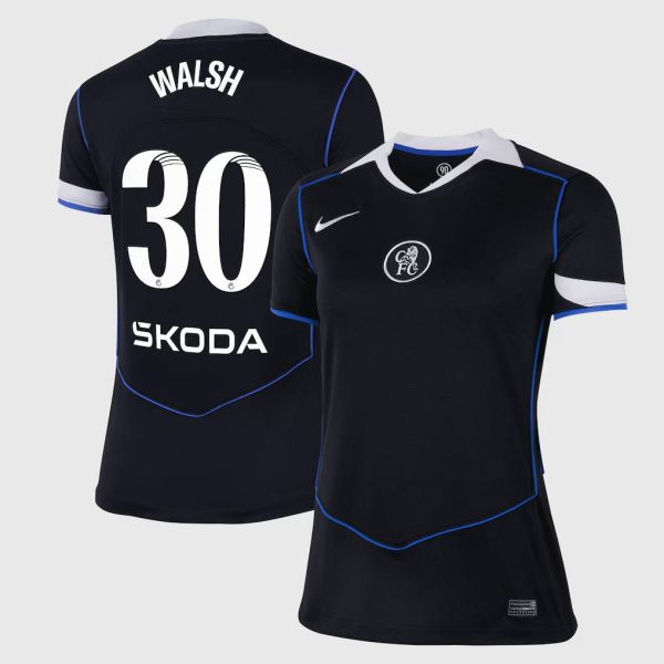 Chelsea WSL Nike Third Stadium Shirt 2025-26 - Womens with Walsh 30 printing